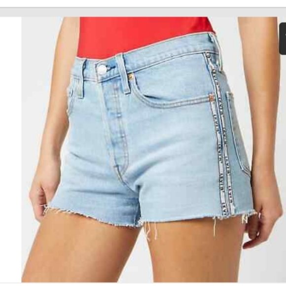 NWT Levi's 501 High Rise Logo Denim Shorts - Picture 4 of 5